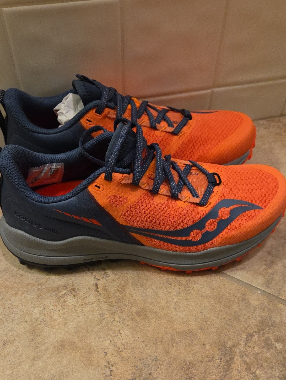 Saucony Men's Orange and Navy Trail Running Sneakers